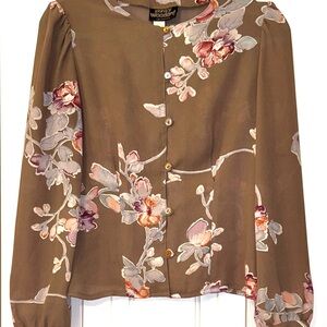 Party Woodard vintage button down Floral Blouse